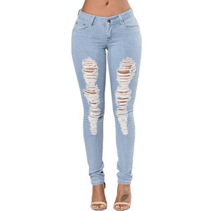 Women's Ripped Jeans – Denim Pants, Pencil Pants, Fashionable Denim