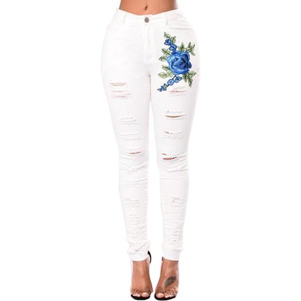 Women's Ripped Jeans – Denim Pants, Pencil Pants, Fashionable Denim