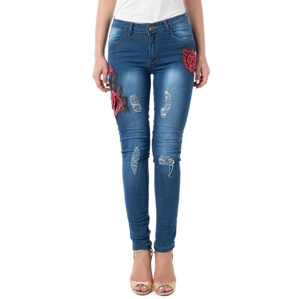 Women's Ripped Jeans – Denim Pants, Pencil Pants, Fashionable Denim