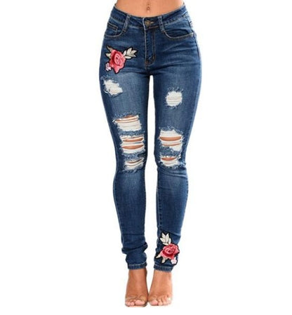 Women's Ripped Jeans – Denim Pants, Pencil Pants, Fashionable Denim