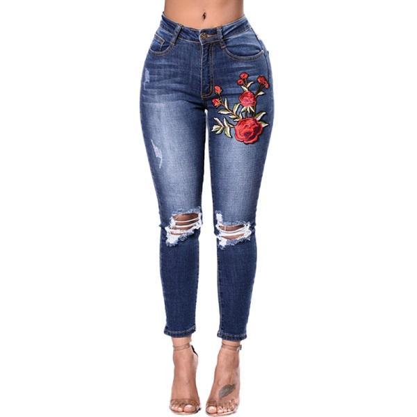 Women's Ripped Jeans – Denim Pants, Pencil Pants, Fashionable Denim