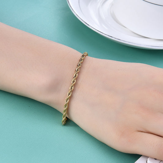 Stainless Steel Twist Bracelet Stylish Adjustable